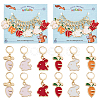 12Pcs 6 Style Alloy Enamel Rabbit & Carrot Charm Locking Stitch Markers HJEW-PH01669-1