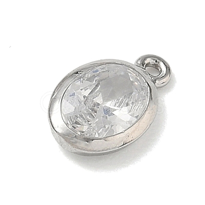 Brass Pave Cubic Zirconia Charms KK-CBA74BF-02P-04-1