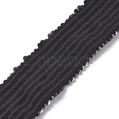 Sparkle Polyester Plastic Paillette Elastic Chain Rolls OCOR-XCP0001-61-1