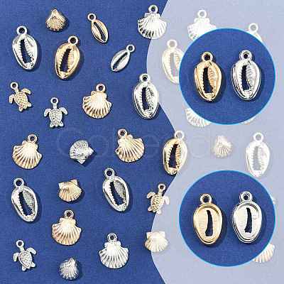 120Pcs 12 Styles CCB Plastic Pendants Sets CCB-FS0001-14-1