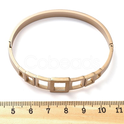 Ion Plating(IP) 304 Stainless Steel Hinged Bangles for Women BJEW-A011-17RG-1