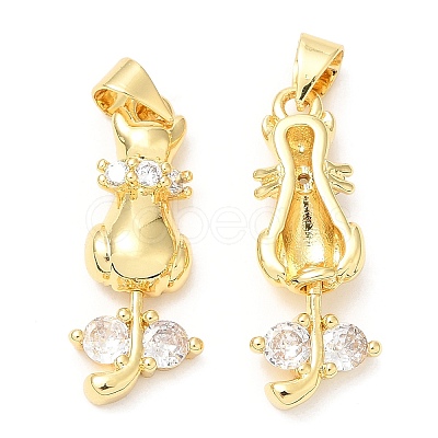 Rack Plating Brass Micro Pave Cubic Zirconia Pendants KK-A185-26G-1