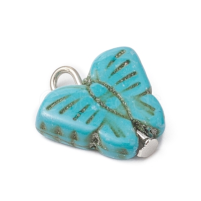 Dyed Synthetic Turquoise Pendants PALLOY-JF04177-1