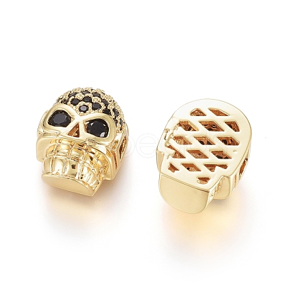 Brass Micro Pave Cubic Zirconia Beads ZIRC-G166-42G-1