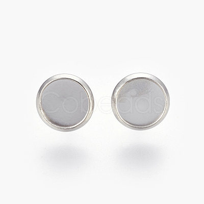 Tarnish Resistant Eco-Friendly 316 Surgical Stainless Steel Stud Earring Settings STAS-F181-01P-8mm-1