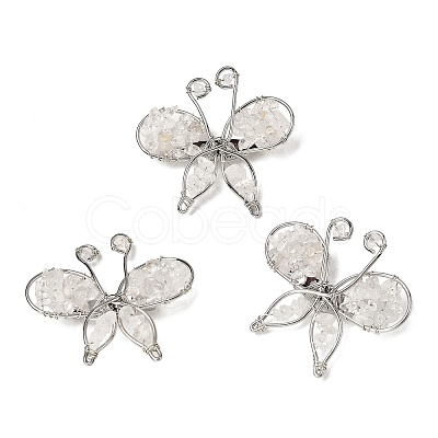 Butterfly Natural Mixed Gemstone Brooch G-A278-02P-1