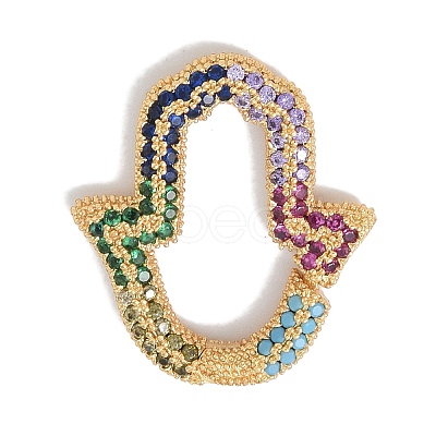 Rack Plating Brass Micro Pave Cubic Zirconia Twister Clasps KK-NH0002-07G-02-1