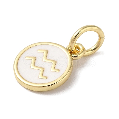 Real 18K Gold Plated Brass Enamel Charms KK-L216-001G-E02-1