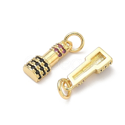 Brass Micro Pave Cubic Zirconia Pendants KK-P345-77G-1