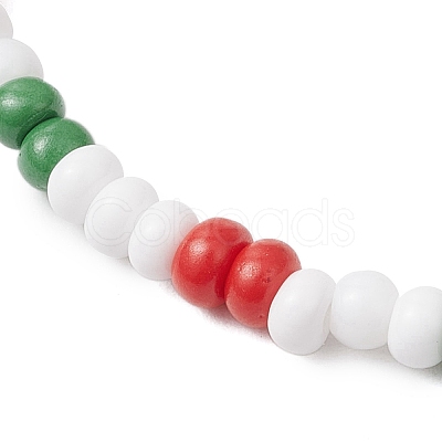 Christmas Glass Seed & Handmade Lampwork Beads Stretch Bracelets for Women BJEW-MZ00197-03-1