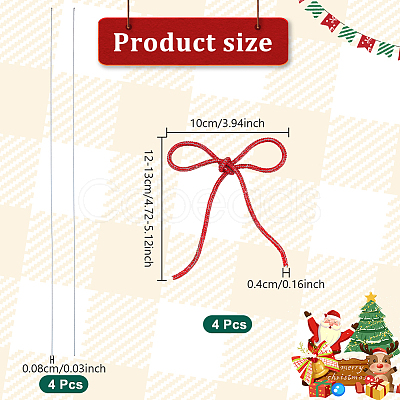 Christmas Glass Rhinestone Synthetic Rubber Bowknot Party Decoration HJEW-NB00230-1