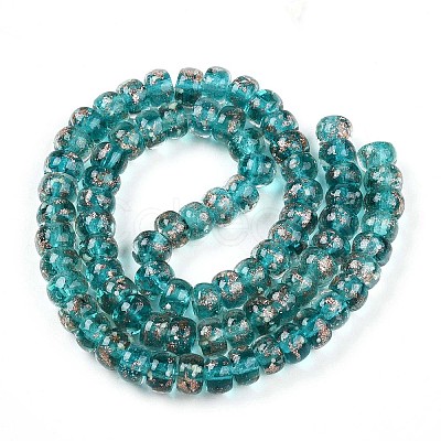 Luminous Handmade Gold Foil Glass Beads Strands FOIL-N029-02A-05-1