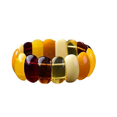 Rectangle Synthetic Amber Stretch Bracelets for Women FIND-PW0021-03-1-1