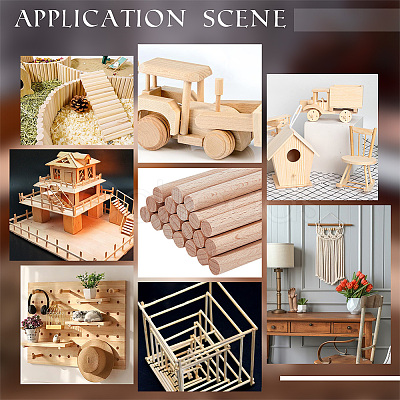Wood Craft Sticks WOOD-WH0125-11H-1