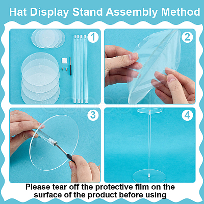 8 Bags 4 Styles Acrylic Storage Hat Racks ODIS-DR0001-08-1