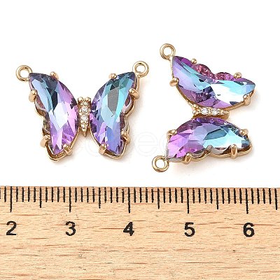 Brass Pave Faceted Glass Connector Charms FIND-Z020-03N-1