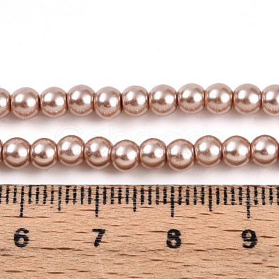 Baking Paint Pearlized Glass Pearl Round Bead Strands HY-Q003-4mm-11-1