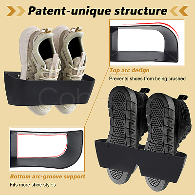6Pcss Plastic Slipper Racks for Bathroom ODIS-WH0030-331A-1