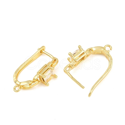 Brass Micro Pave Cubic Zirconia Hoop Earring Findings CU-CBAB5B4-07G-1