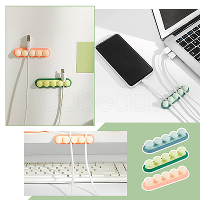 6Pcs 3 Colors Adhesive Silicone Cord Organizer FIND-AR0002-42-1