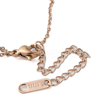 Roman Numerals Stainless Steel Link Bracelets BJEW-L689-01RG-1