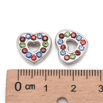 Alloy Rhinestone Slide Charms RSB357-1-1