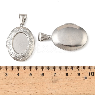 316 Stainless Steel Locket Pendants STAS-K321-07P-1