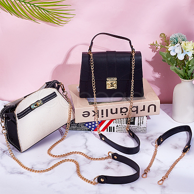 3Pcs 3 Style PU Leather Curb Chain Bag Straps FIND-WR0010-42B-1