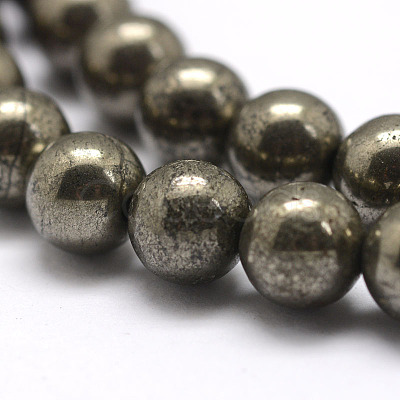 Natural Pyrite Beads Strands G-D391-01-1