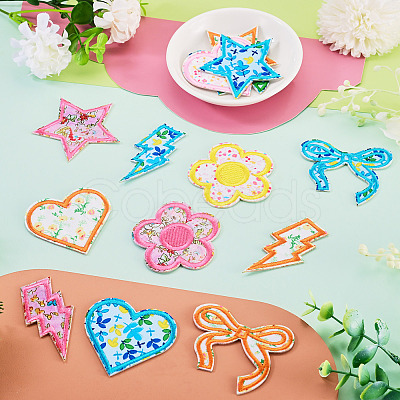 8 Bags 4 Colors  Polyester Embroider Self-adhesion Thread Iron on/Sew On Patches PATC-TA0001-51-1