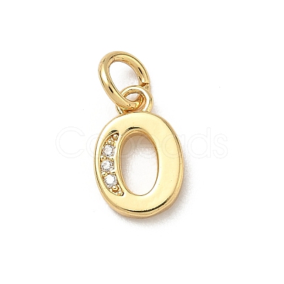 Brass Micro Pave Cubic Zirconia Charms KK-I382-03G-O-1