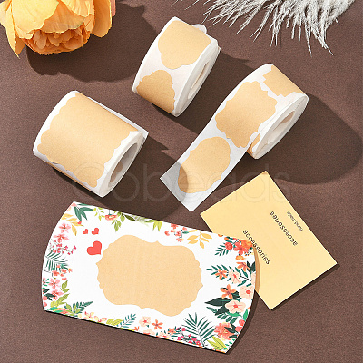 3 Rolls 3 Styles 600Pcs Kraft Paper Label Sticker DIY-BBC0002-68-1