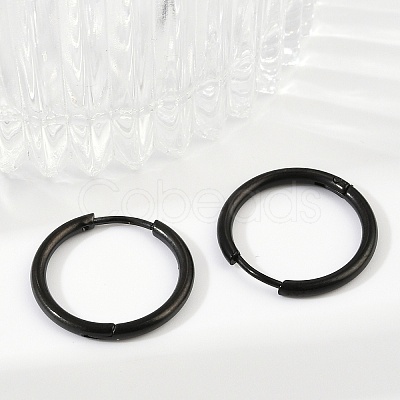 202 Stainless Steel Huggie Hoop Earrings EJEW-F111A-17mm-EB-1