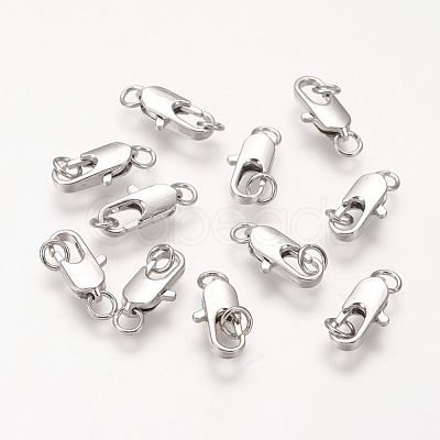 Brass Lobster Claw Clasps X-KK-KK801-P-1