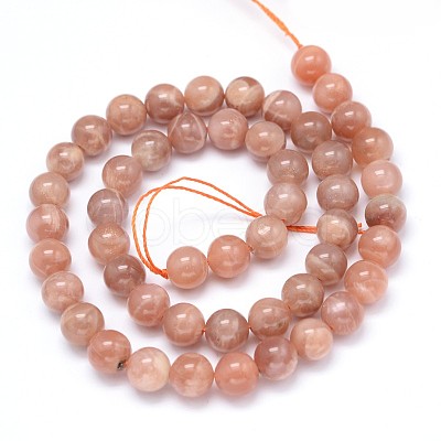 Round Natural Grade B Sunstone Beads Strands G-F222-33-6mm-1