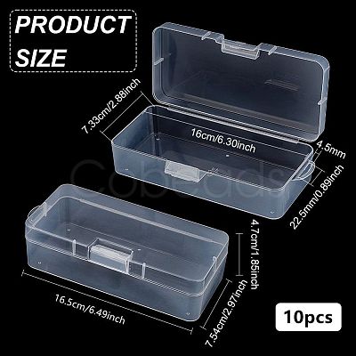 10Pcs Transparent Plastic Storage Boxes CON-BC0007-78A-1
