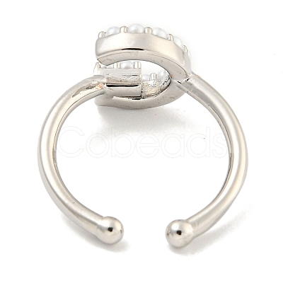 Rack Plating Brass Open Cuff Rings for Women RJEW-F162-01P-G-1