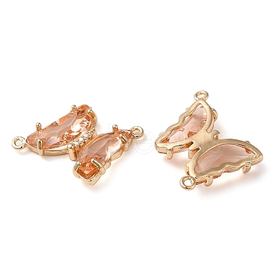 Brass Pave Faceted Glass Connector Charms FIND-Z020-04E-1