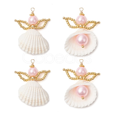 Clam Shell Pendants PALLOY-MZ00717-02-1