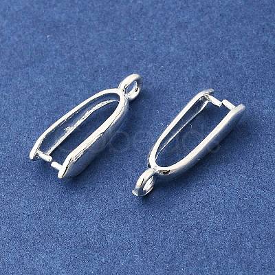 Rack Plating Brass Ice Pick Pinch Bails KK-Z030-05F-S-1