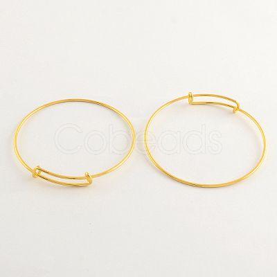 Adjustable Brass Expandable Bangle Making BJEW-R032-G-1