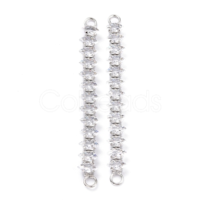 Brass Clear Horse Eye Cubic Zirconia Links Connectors ZIRC-G170-21-1