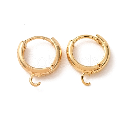 Rack Plating Eco-friendly Brass Chunky Hoop Earring Findings KK-D075-02G-RS-1-1