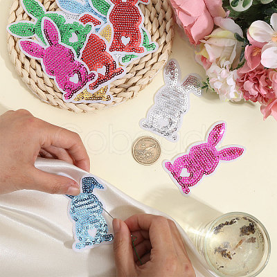 12Pcs 6 Colors Handicraft Beading Felt Appliques PATC-CA0001-25-1