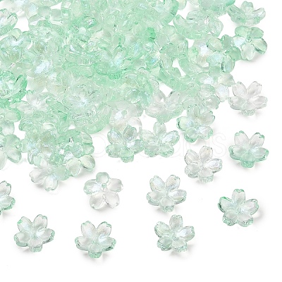 60G Baking Paint Transparent Glass Bead Caps DGLA-YW0001-63D-1