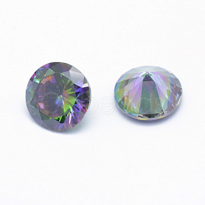 Cubic Zirconia Pointed Back Cabochons X-ZIRC-M002-7mm-010-1