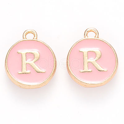 Golden Plated Alloy Enamel Charms ENAM-S118-07R-1