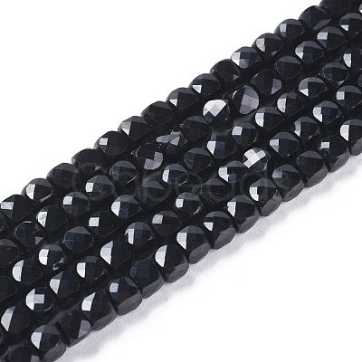 Natural Black Tourmaline Beads Strands G-L537-013B-1