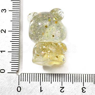 Transparent Resin Little Bear Ornament RESI-S015-01G-1