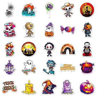 Hallowmas 50Pcs Self-Adhesive Stickers PW-WG19CA1-01-1